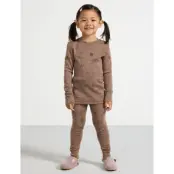 Lindex Longjohns Merino Wool Aop - Brown - 122/128