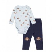 Lindex Set Body Leggings Knee Patch Blå