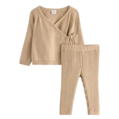 Lindex Set Sweater Leggings Knitted Beige