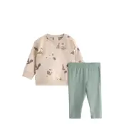 Lindex Set Sweatshirt Leggings Forest - Multi/patterned - 68