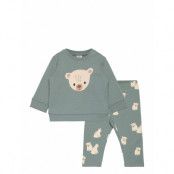 Lindex Set Sweatshirt Leggings Polar Grön