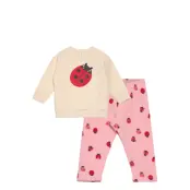 Lindex Set Sweatshirt Leggings Spring - Pink - 74