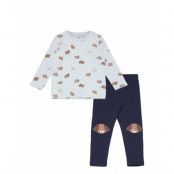 Lindex Set Top Leggings Knee Patch Blå