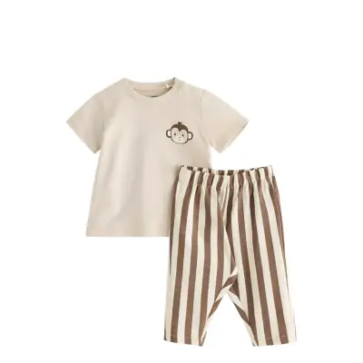 Lindex Set With Top And Leggings - Beige - 104