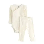 Lindex Set Wrap Body Leggings - Cream - 50