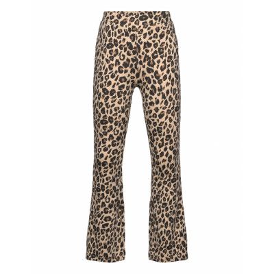 Lindex Trousers Jersey Flare Brushed Beige