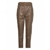 Lindie Leather New Trousers Trousers Leather Leggings/Byxor Brun *Villkorat Erbjudande Second Female