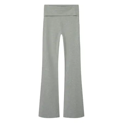LMTD Nlfdicte Lw Fold Down Bootcut Pant Grå