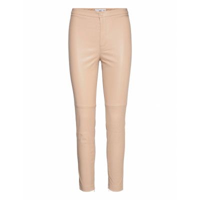 Londonpu Leather Leggings/Byxor Creme Mango