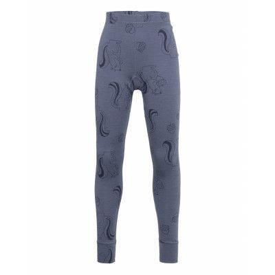 Longjohns Merino Wool Aop Leggings Base Layer Bottoms Blå Lindex