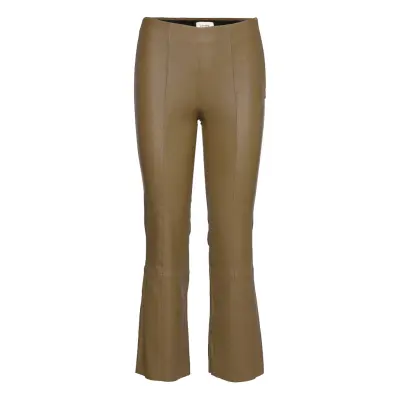 Lr-Gloria Trousers Leather Leggings/Byxor Grön Levete Room