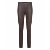 Lr-Gloria Bottoms Trousers Leather Leggings-Byxor Brun Levete Room