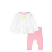 Ls Ruffle Tee & Legging & Bib Set Sets Sets With Long-sleeved T-shirt Multi/patterned Juicy Couture