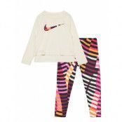 L/S Tee & Aop Legging Set / L/S Tee & Aop Legging Set Sets Sets With Long-sleeved T-shirt Multi/mönstrad Nike