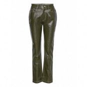 Lucia Tori Pants Bottoms Trousers Leather Leggings-Byxor Green Hosbjerg