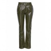 Lucia Tori Pants Bottoms Trousers Leather Leggings-Byxor Grön Hosbjerg