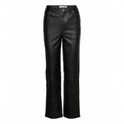 Luligz Hw Pants Trousers Leather Leggings/Byxor Svart Gestuz