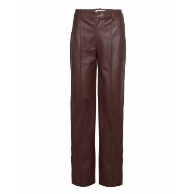 Maki Bottoms Trousers Leather Leggings-Byxor Brun Mango