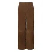 Malina Felise High Rise Wide Leather Pants Brun