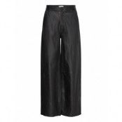 Malina Felise High Rise Wide Leather Pants Svart