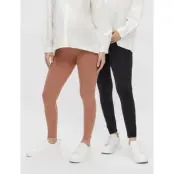 Mamalicious Mlcharlie Jersey Leggings 2-Pack A. - Brown - XS