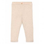 Mango Cotton Ribbed Leggings Beige