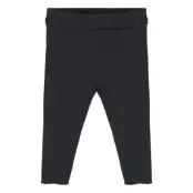 Mango Cotton Ribbed Leggings - Black - 98