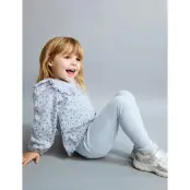 Mango Cotton Ribbed Leggings - Blue - 3-4