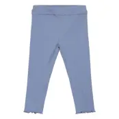 Mango Cotton Ribbed Leggings - Blue - 98