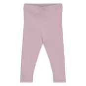 Mango Cotton Ribbed Leggings Lila