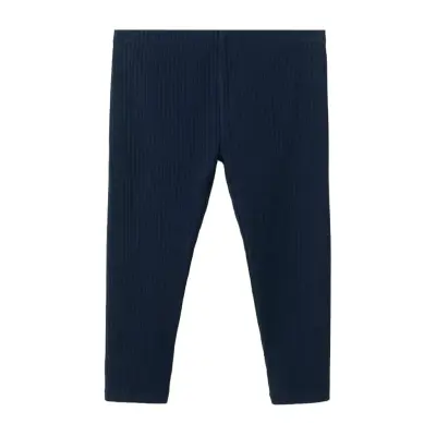 Mango Cotton Ribbed Leggings - Navy - 12-18M