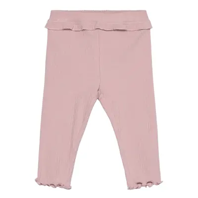 Mango Cotton Ribbed Leggings Rosa