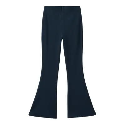 Mango Flared Cotton Leggings - Navy - 11