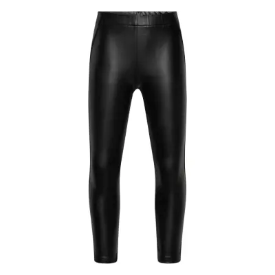 Mango Leather-Effect Leggings - Black - 164