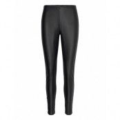 Mango Leather-Effect Leggings Svart