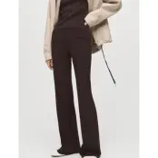 Mango Leggings With Seam Detail - Brown - S