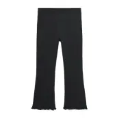 Mango Ribbed Flared Leggings - Black - 5-6