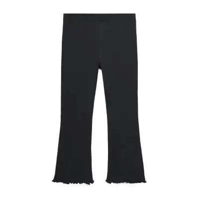 Mango Ribbed Flared Leggings - Black - 5-6