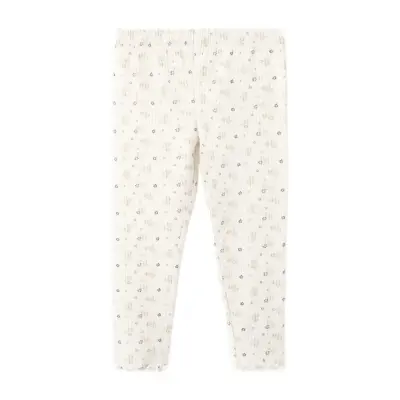 Mango Ribbed Floral Leggings - Cream - 3-4