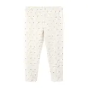 Mango Ribbed Floral Leggings - Cream - 5-6