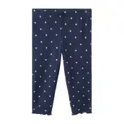 Mango Ribbed Floral Leggings - Navy - 4-5
