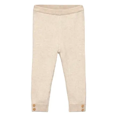 Mango Ribbed Knitted Leggings - Beige - 9-12M