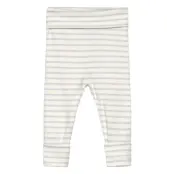 Mango Stripped Cotton Leggings - White - 12-18M