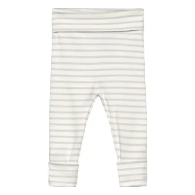 Mango Stripped Cotton Leggings - White - 12-18M