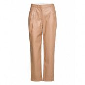 Marie Pleat Pants Trousers Leather Leggings/Byxor Beige DESIGNERS, REMIX