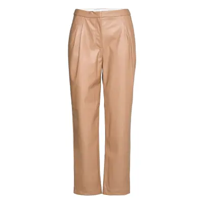 Marie Pleat Pants Trousers Leather Leggings/Byxor Beige DESIGNERS, REMIX