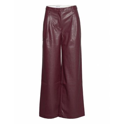 Marie Wide Pants Trousers Leather Leggings/Byxor Röd DESIGNERS, REMIX