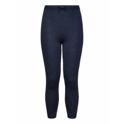 Copenhagen Colors Merino Classic Rib Leggings W. Drawstrings Marinblå