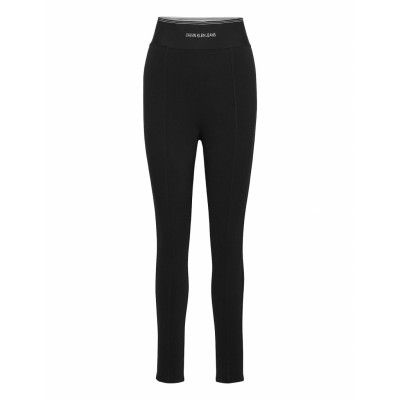 Milano Logo Elastic Legging Leggings Svart Calvin Klein Jeans