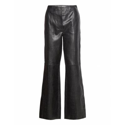 Milo - Crinkled Leather Bottoms Trousers Leather Leggings-Byxor Svart Day Birger Et Mikkelsen
